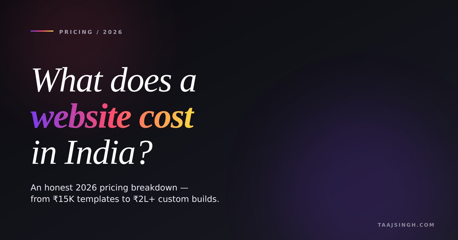 What does a website cost in India 2026
