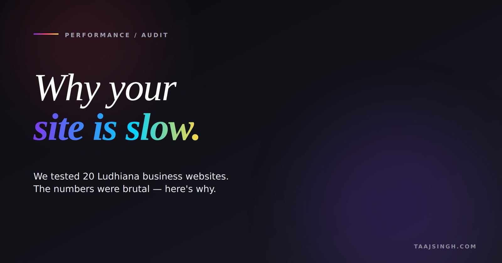 Why Ludhiana websites are slow